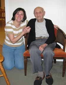 Cindy with her grandfather, Duke Procter, Christmas 2004